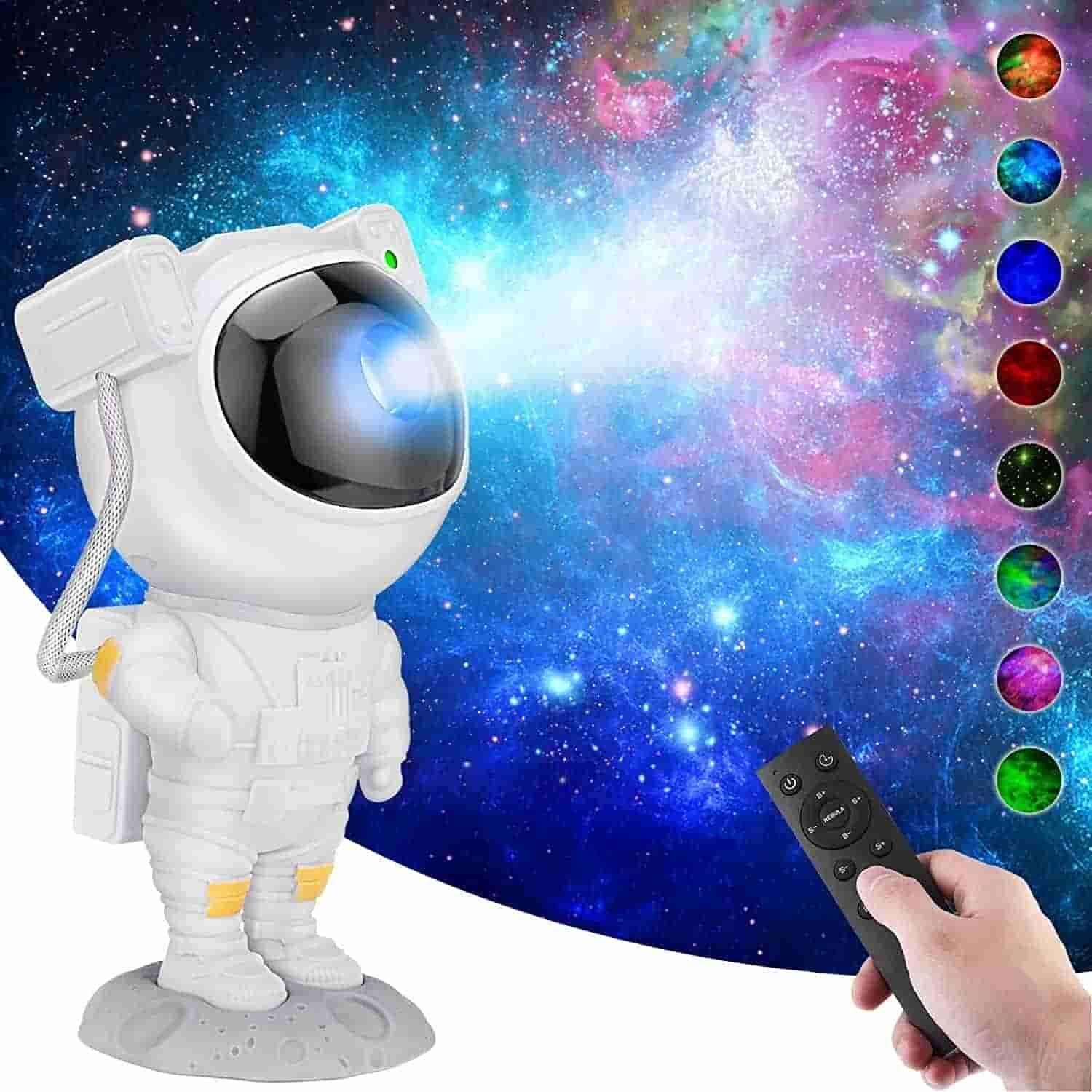 Astronaut Galaxy Projector – 360° Magnetic Head Rotation with Remote Control