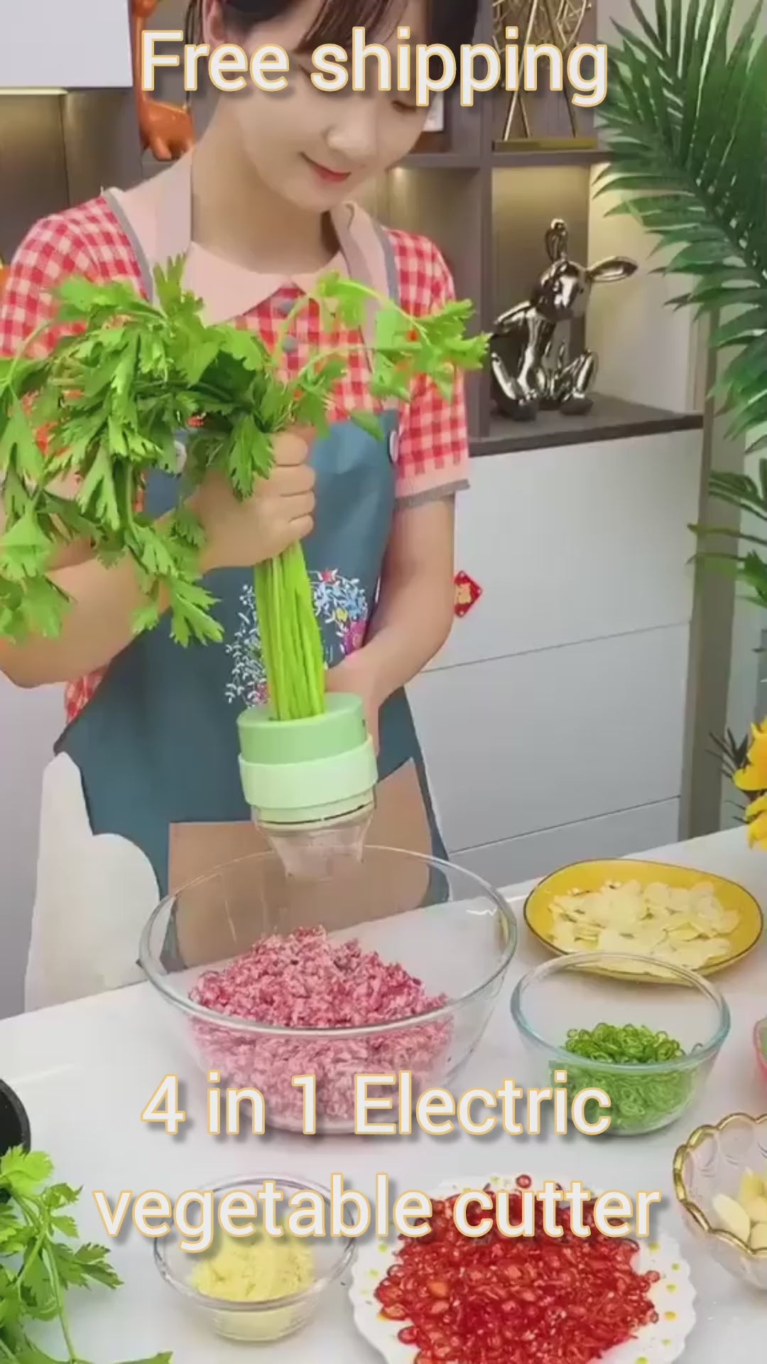 4 in 1 Portable Electric Vegetable Cutter Set